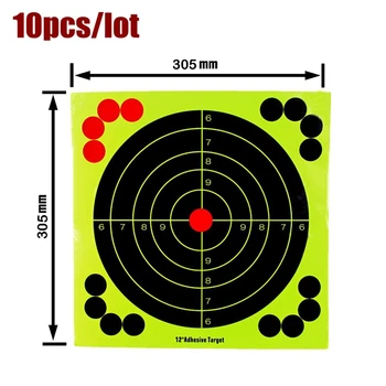 10pcs 12 Usposabljanja Ciljnih Papir Taktično Paintball Fluorescence Nalepke za Streljanje, Lov cilj papr Paitball