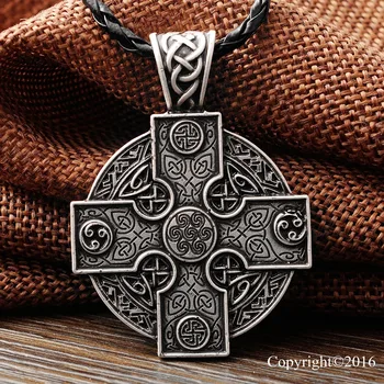10pcs Amulet Ogrlico, Obesek, armenski križ Obesek Sunwheel Sončne Križ Celtics armenski Druid Ogrlico, Obesek