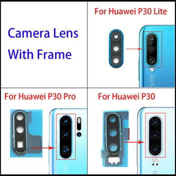 10Pcs/Veliko,Stanovanjske Nazaj, Kamera Zadaj Steklo Objektiv Okvir S pokrovom Držalo Za Huawei P30 / P30 Pro / P30 Lite