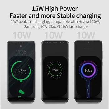 15W QI brezžični polnilec Za Samsung 10W Hiter Polnilec za iPhone Huawei Xiaomi držalo za telefon dual coil telefon polnilnik