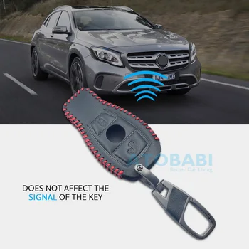 2 Gumbe, ki Usnje Smart brez ključa za Daljinsko Vnos Fob Primeru Kritje Za Mercedes Benz W204 W205 W212 W213 W222 C117 X156 C S CLA GLA GLK