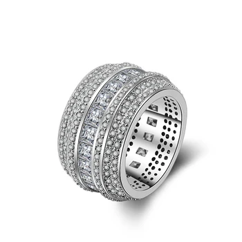 2019 Evropi in nove vroče prodajo velikih kvadratnih sije cirkon obroč Luksuzni polno temperament ženski prstan ročne nakit
