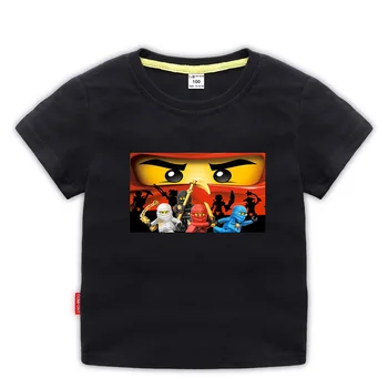 2019 Poletje otroška Oblačila Baby Fantje Dekleta T-shirt Ninja Ninjago Risanka Bombaža T-srajce Otroci Vrhovi Rdeče Modre Majice 3-10y