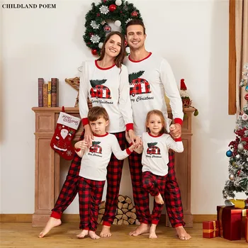 2020 Družino Božični Ujemanje Oblačila Pajama Določa Božič, Novo Leto Monther in Otrok, Oče Priložnostne Obleko, Trenirko Pjs Dva Kosa Določa