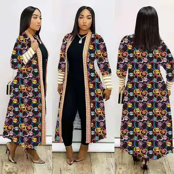 2020 Jeseni Seksi Afriške Ženske Tiskanje Plus Velikost Obleko Afriška Oblačila