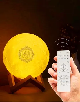 2020 Novo 3D Tiskanja Korana Luna Lučka za Brezžični Bluetooth Korana Zvočnik LED Nočna Lučka Doma Deor Desk namizne Svetilke Odraslih Darilo
