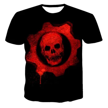 2020 Vroče Poletne Moške 3D Kratek Rokav Črna Rdeča Strašno Lobanje Ulica Slog T-Shirt