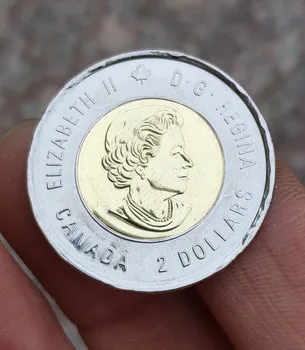 28 mm, Kanada 2 dolarja Commonwealtha Kovancev Stari Originalni Kovanec Zbirateljske Edition Realno Naključno Leto