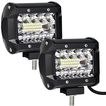 2PCS 4 palčni LED Luči Bar 3 Vrstic LED Bar LED delovna Lučka za Avto Offroad Tovornjak 4x4 4WD ATV SUV Vožnje Motocikla 12V 24V