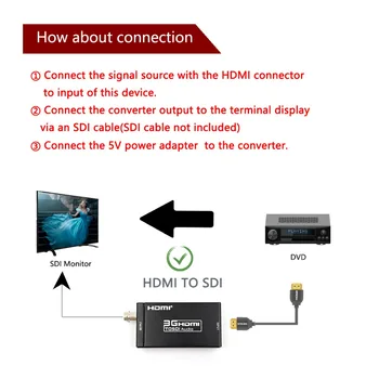 2pcs Pretvornik HDMI SDI, S Power adapter Mini 3G HD 1080P SD-SDI Video Pretvornik Napajalnik Za Kamero