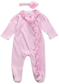 2pcs!!Vroče Prodajo Začetne Otroci Dolg Rokav Obleka Cvetlični igralne obleke Obleke Obleke Newborn Baby Dekleta Romper za 3 6 9 Mesecev Baby