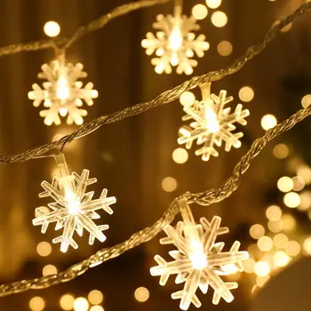 3.3 cm LED Garland Počitnice Snežinke Niz Vila Luči baterijsko Viseči Okraski za Božična Drevesa Stranka Domov Dekoracijo