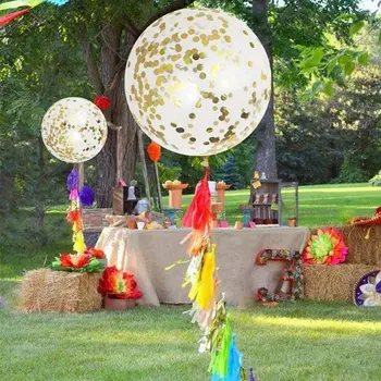36 Palčni Jumbo Konfeti Baloni Velikan Latex Baloni z Zlatimi Konfeti, Bleščice, Balon Party/ Rojstni dnevi /Poroka/Odlikovanja