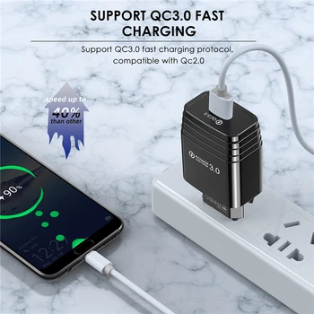 3A Hitro Polnjenje Polnilnik USB 3.0 EU Steno Mobilni Telefon Adapter za Polnilnik za iPhone 11 XR X 8 QC3.0 Hitro Polnjenje za Samsung Xiaomi