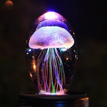 3D Led Lučka Jelly Ribe Kristalno Tabela Svetilko ob Postelji Led Nočna Lučka s svetlobo Znanja Otroška Spalna Namizna Svetilka Noč Svetlobe Otroci Darila