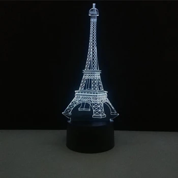 3D Pisane namizne Svetilke, USB LED Svetilke Francija Pariz, Eifflov Stolp Razpoloženja, Nočne Luči Spalnica Poročno Dekoracijo Doma Počitnice Dekor
