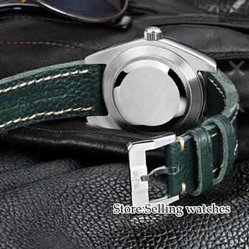 40 mm Parnis Watch Mehanske Sapphire Kristalno Priložnostne Usnje Miyota 8215 Moške Samodejni Watch