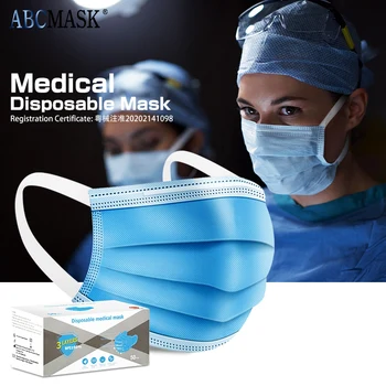 400pcs/8box Medicinske Maske za Enkratno uporabo 3-Plasti Vložek Filtra Proti Bakterijam, Virusom Kirurško Masko Usta Zarodnih Varstvo