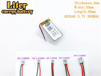 402040 3,7 V 300mah Litij-polimer baterij ZA 3,7 V 300MAH 402040 PLUG GPS, MP3, MP4 MP5 polimer baterija za ponovno polnjenje