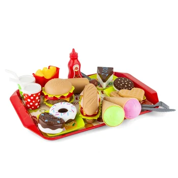 49Pcs Otrok Simulirani pomfrit Hamburger s Hitro Hrano Model Pretvarjamo, Igrajo Hiša Igrača