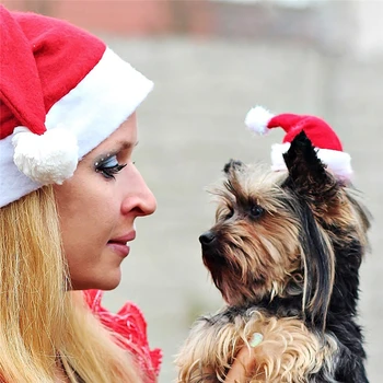50 Kos Pet Hat Santa Božič Mačka Pes Pozimi Toplo Plišastih Skp Božič Stranka Dekor Srčkan Hišne Cosplay Kostum Dekor Trgovina X2