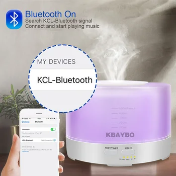 500 ml Ultrazvočno Air Aroma Električni Vlažilnik Aromaterapija Eterično Olje Aromo Difuzor z Bluetooth Glasbeni Zvočnik