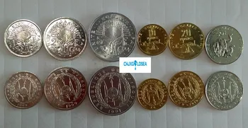 6pcs francoski Džibuti kovancev, prvotno kovanec Ne kroži 1-2-5-10-20-50 frankov redki