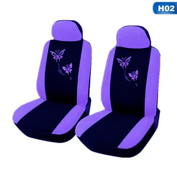 9/4 kos/set avto sedeža kritje univerzalni avto sedežne blazine notranje opreme vijolično roza univerzalni pokrov vezenje slog