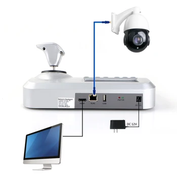 AI Auto Tracking 30x Zoom 5MP POE PTZ kamer + Onvif 3D CCTV IP PTZ palčko krmilnik tipkovnice s 5 palčni LCD-zaslon