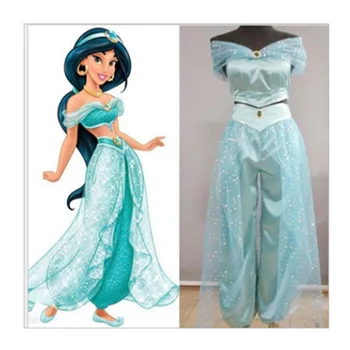 Aladdin Princesa Jasmina Cosplay Ženske Dekle Fancy Stranka Obleko Gor Kostum Določa