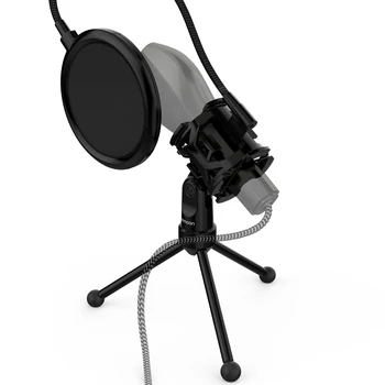 Ammoon Mini Namizni Mikrofon, Stojalo Stojalo z Šok Gori Mic Imetnik Filter za Studio Snemanje Spletno Oddajanje