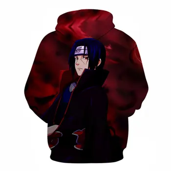 Anime Naruto hooded majica ljubitelji jeseni dolge rokave Harajuku Uchiha Sasuke oblačila suknjič 2020 Moški Ženske Modni Hoodies