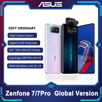 ASUS Zenfone 7/7 Pro 8GB RAM 128/256GB ROM Snapdragon 865/865Plus 5000mAh NFC Android Q 90Hz 5G Pametni telefon