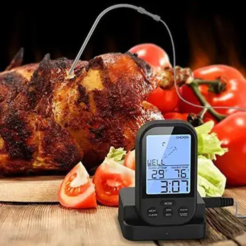 AsyPets Multi-funkcionalne Brezžični Žar Termometer, Elektronski BBQ Kuhinja Hrane OvenThermometer Osvetlitev ozadja Funkcija