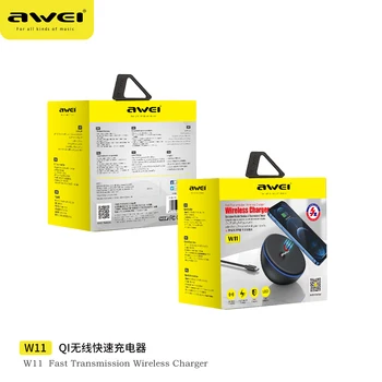 Awei W11 Magnetni Brezžični Polnilnik Qi Hitro Polnjenje 10w Podporo QC3.0 PD Pametnih Telefonov