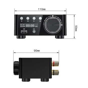 Bluetooth 5.0 Stereo Audio Ojačevalnik Sprejemnik 2-Kanalni Razred D Mini Hi-fi Digitalni Ojačevalnik z USB TF Bralec 50 W x 2