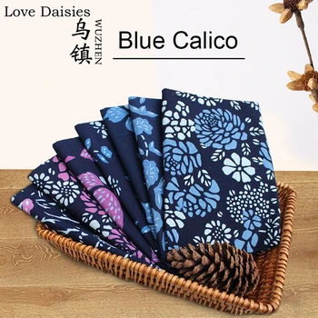 Bombaž ChineseTraditional Ročno Čistega Rastlinskega Batik Barvanje Modro Platno Tkanina za DIY Doma Dekor Blazine Oblačila Prt