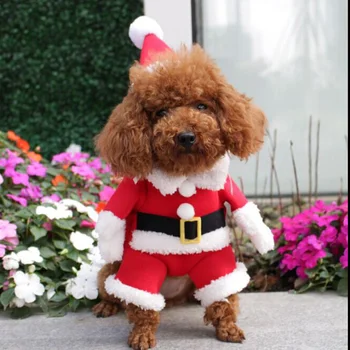 Božič Žival Pes Mačka Kostume, Smešno Božiček Kostum Za Pse, Mačke Pozimi Topla Oblačila Za Pse, Chihuahua Pug Yorkshire Oblačila