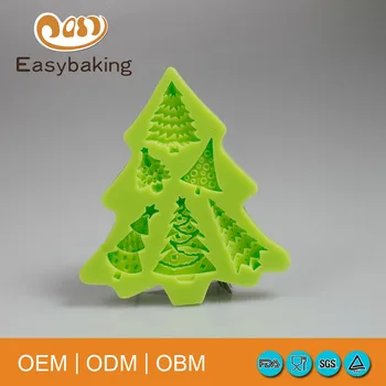 Božično Drevo Oblikovan Silikonsko Plesni Torto Dekoracijo Fondat Piškotki Orodja za 3D Silikonski Kalup za Gumpaste Sladkarije Gline