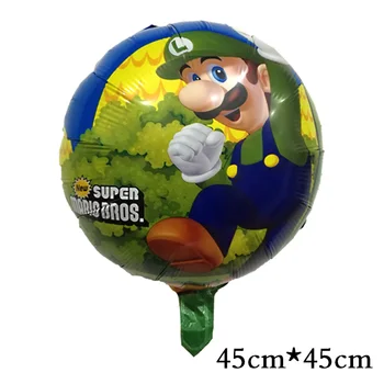 Brezplačna Dostava 20Pcs 60*45 cm Super Mario Baloni 18 inch Modra Rdeča round Baloni za Rojstni dan Stranke Mario Bros Mylar balon Dekor