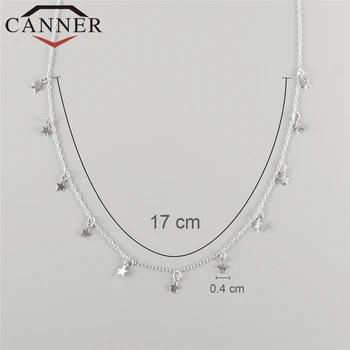 CANNER Preprost Verižno Ogrlice 925 Sterling Silver Star Obesek Chocker Ogrlica za Ženske Lepe Modni Nakit Trgovini