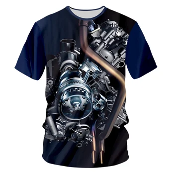 CJLM Nov Prihod Moških Priložnostne Tshirts Kul Tiskanja Motornih Težkih Kovin 3d T-shirt Homme Hip Hop Ulične Punk Stil Tee Unisex Majica