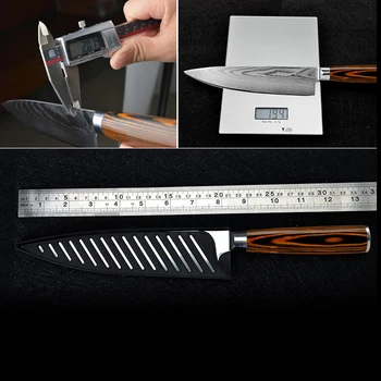Damask Nož Kuhar Nož 8 inch DV8 67 Plast Japonski Kuhinjski Nož Damask iz Nerjavečega Jekla, Noži Ultra Sharp Micarta Ročaj