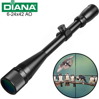 DIANA 6-24x42 AO Taktično Riflescope Mil-Dot Reticle Optične Pogled Zračno Puško Ostrostrelec Crosshair Prepoznavanje možnosti za puška za lov