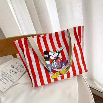 Disney ženske torbe Platnu Srčkan Risanka Mickey Mouse Tote Vrečko Ženska Torba visoke zmogljivosti torbici