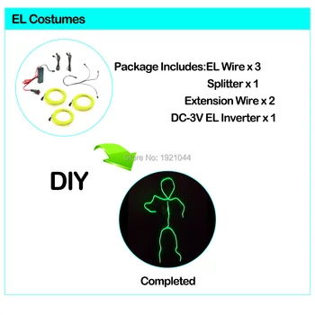 DIY EL Oblačila Svetlobna Kostume LED Light up Obleke za Otroke Novo leto Dan Fazi Uspešnost Načrta Sijaj Stranka Dekor