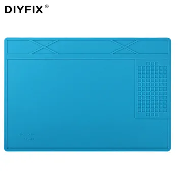 DIYFIX 31x21cm Toplotna Izolacija Silikonsko Blazinico Desk Mat za Vzdrževanje Platforme za BGA Spajkalno Postajo za Popravilo z Vijakom Položaj