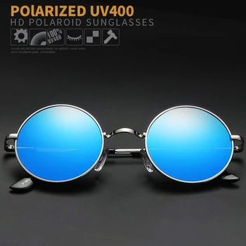 Dokly Čisto Nov Modni Show Slog Pravi Polarizirana sončna Očala Letnik Okrogla sončna Očala UV400 Black Objektiv