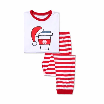 Družina Oblačila Rdeče Beli Trak Božič Pivo Mleko Pokal Tiskanja Sleepwear Družino Ujemanje Oblačila Oče, Mama, Otrok, Otroci Pižame