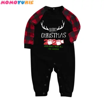 Družina se Ujemanje Božičnih Pižamo Nastavi Novo Leto je Mama in Oče Otroka, Otrok Oblačila Tiskanje Družino Obleke Sleepwear More
